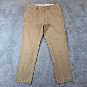 J Crew Broken In Chino Pants Mens 33x32 Khaki Tan Urban Slim Cotton Twill Casual